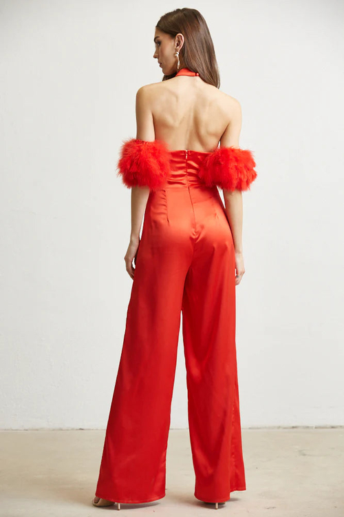 VALENTINA- LUXE SATIN MOCKNECK FORMAL JUMPSUIT