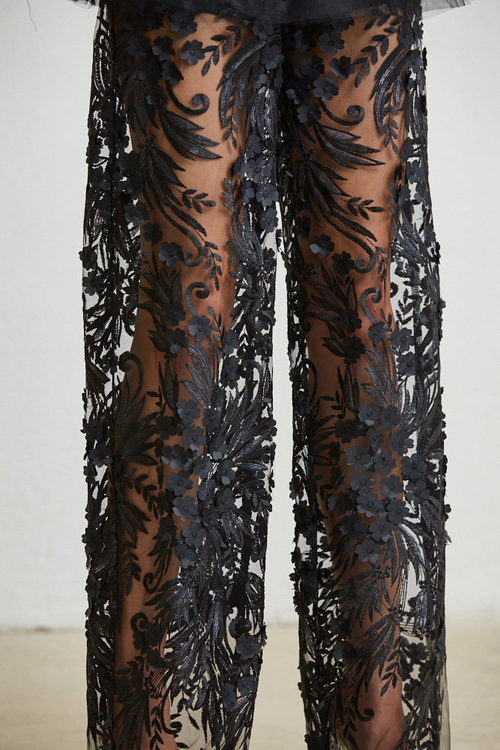 LUCIA- 3D FLOWER TRIM CORSET JUMPSUIT