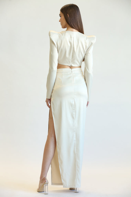 AILLA- QUEEN ANNE FRONT DETAIL TOP + SKIRT SET