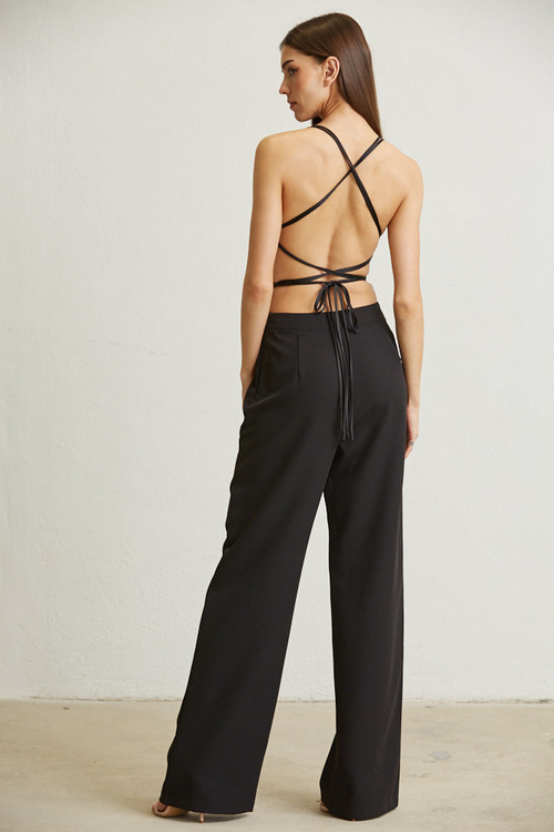 BAILEY- LACED BUTTERFLY DETAIL DRESS JUMPSUIT