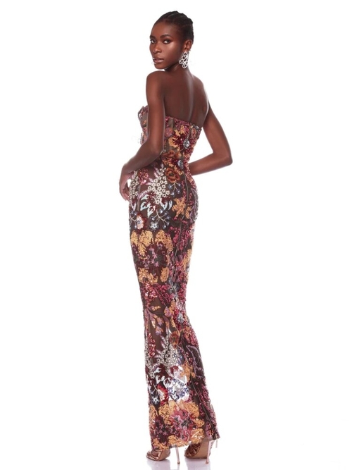DRESSED IN FLORAL SEQUINS MAXI DRESS