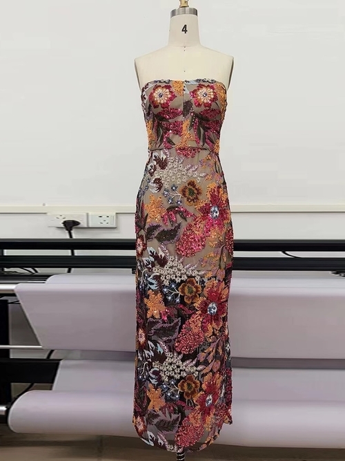 DRESSED IN FLORAL SEQUINS MAXI DRESS