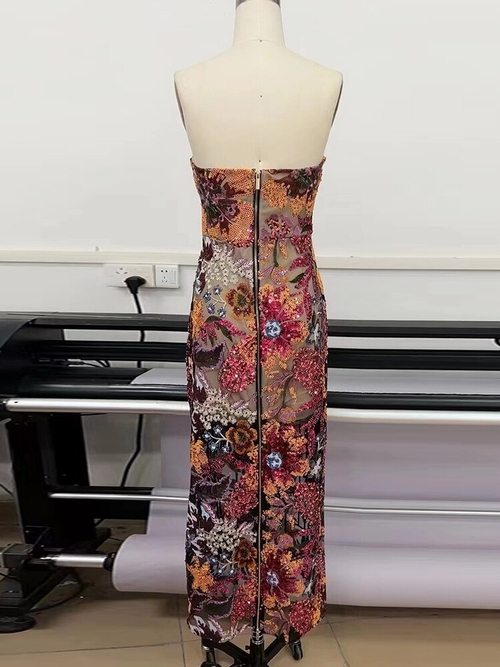 DRESSED IN FLORAL SEQUINS MAXI DRESS