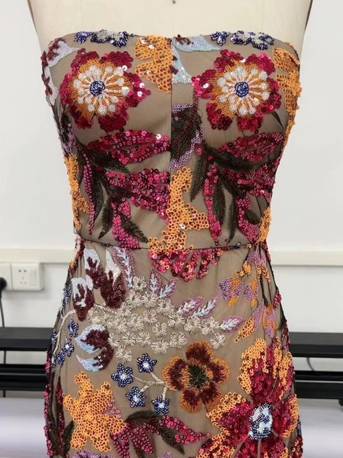 DRESSED IN FLORAL SEQUINS MAXI DRESS