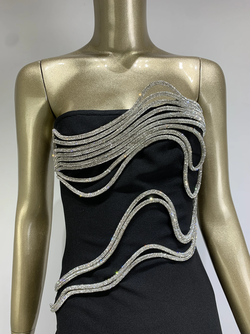 NEW ARRIVAL- CELEBRITY BACKLESS DIAMOND MAXI DRESS