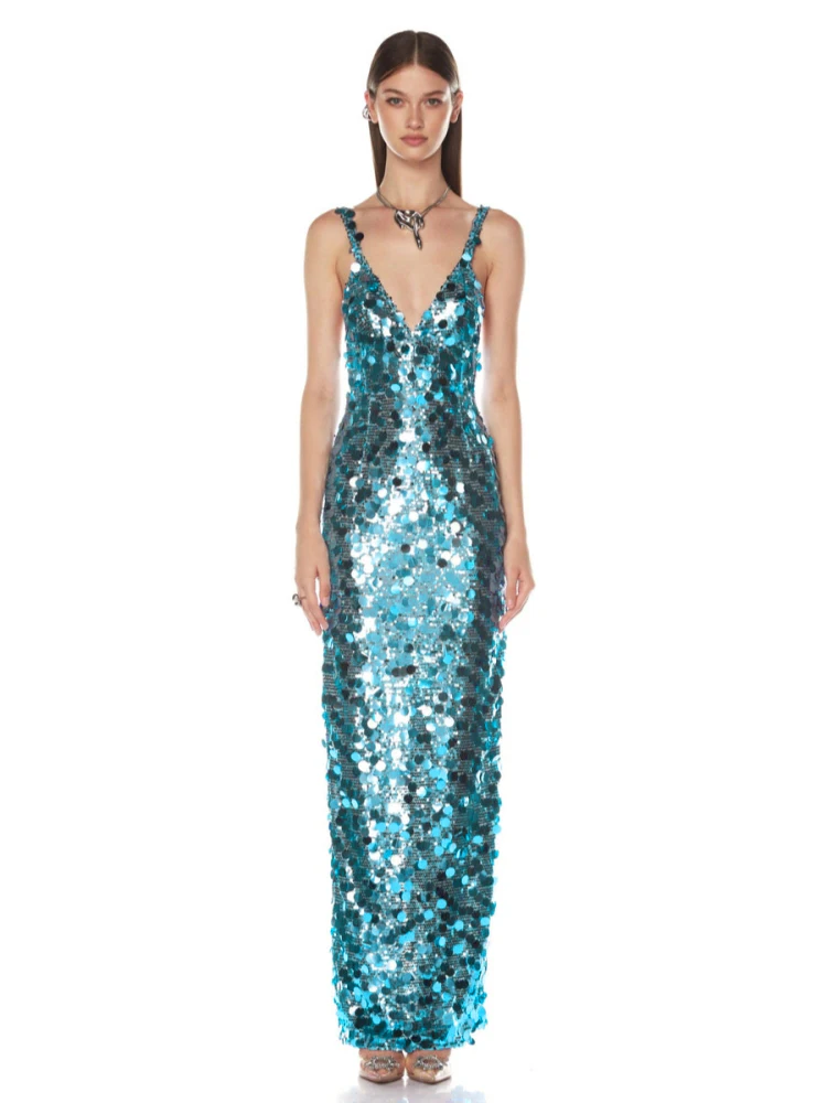 New - Glitze &amp; Glam Blue Sequins Bodycon dress